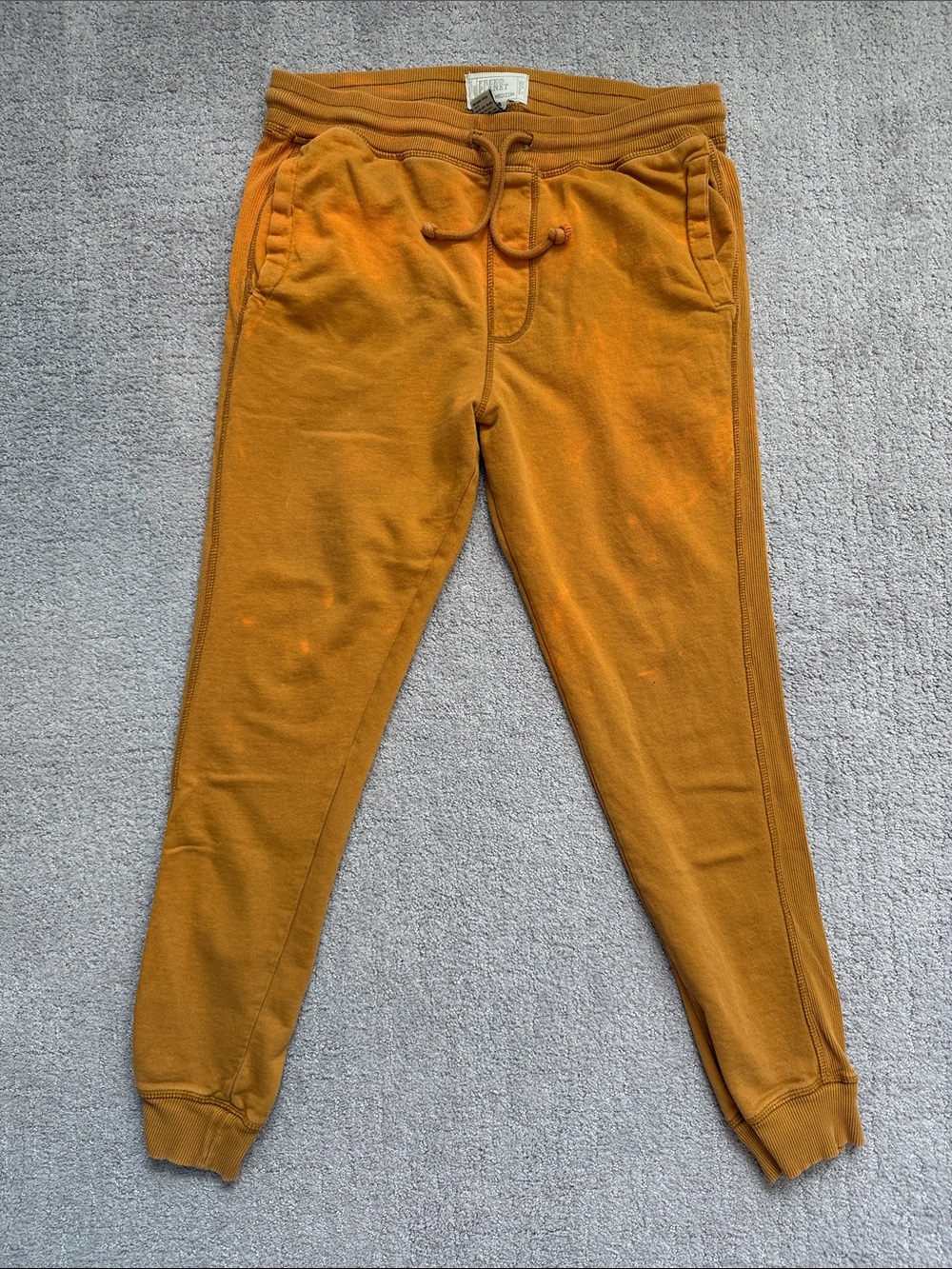 Free Planet Men's Organic Cotton Distressed Gold Joggers